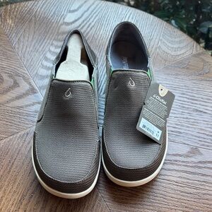 OluKai Nohea mesh mustang/ lime peel Men's Slip-On Loafers